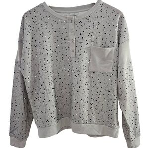 NWT Splendid Gray and Black Speckled Crew Neck Sweater
